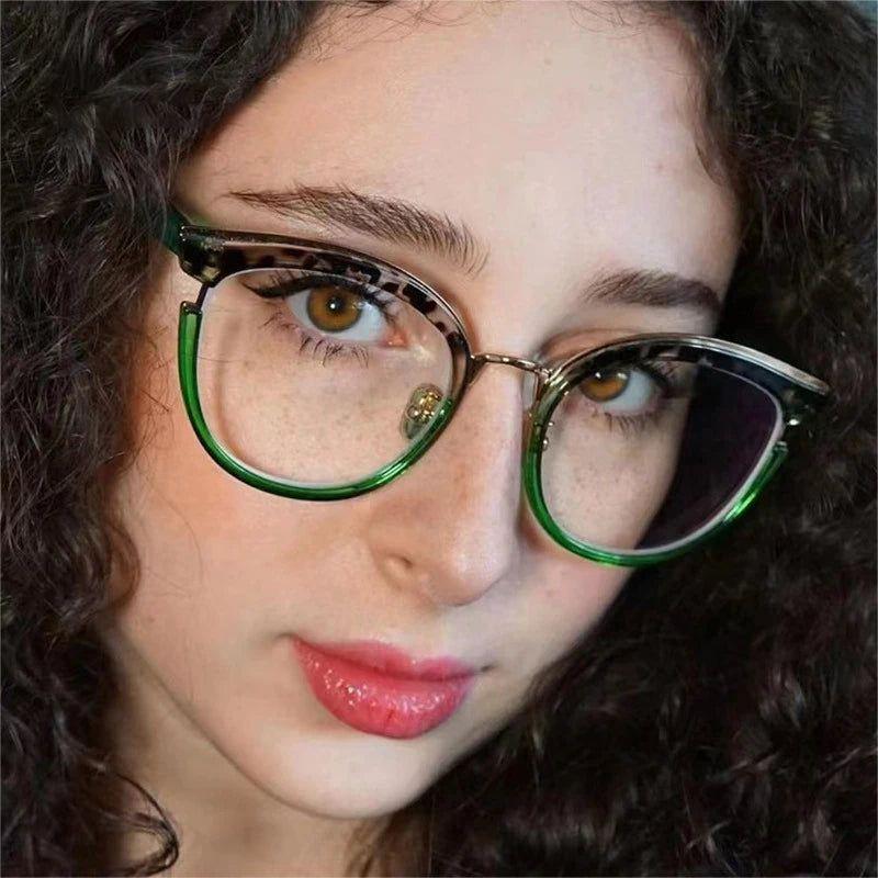 Retro Round Spring Hinge Anti-Blue Light Glasses with Clear Frame - Lucid Fantasy 