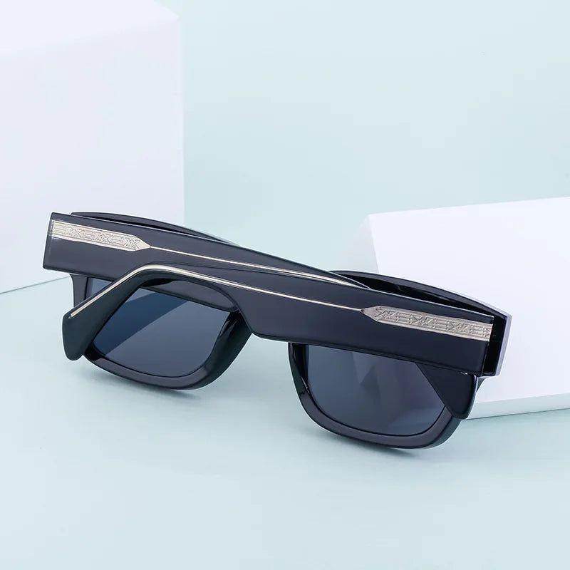 Retro Thick Frame Square Sunglasses with UV400 Protection - Lucid Fantasy 