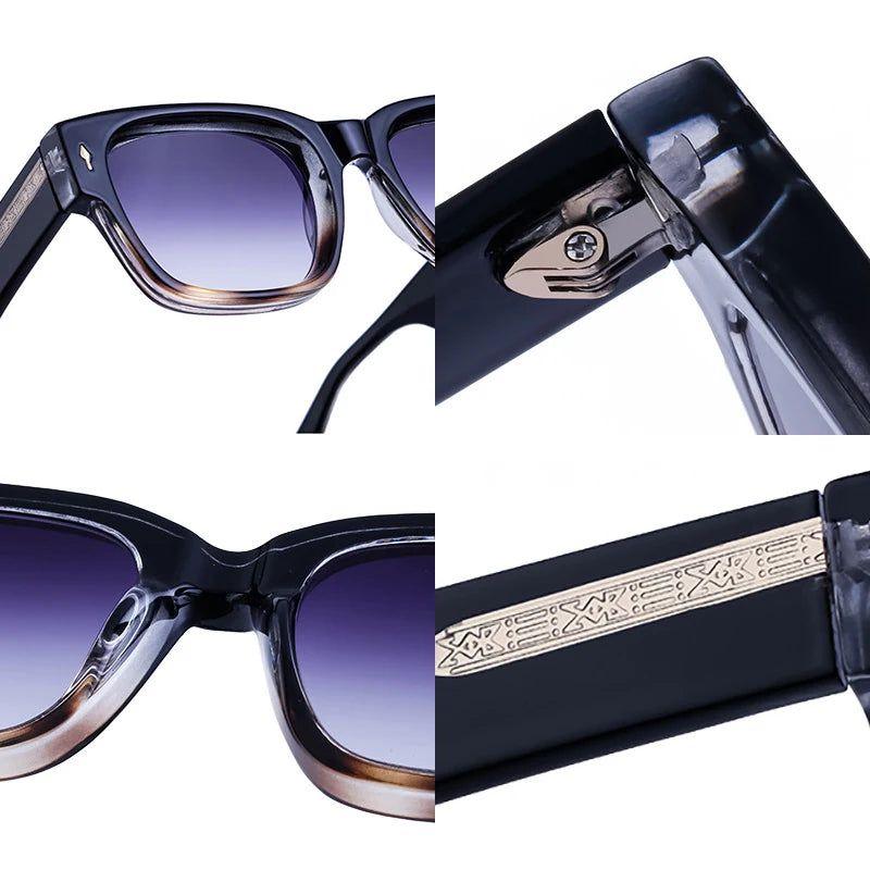 Retro Thick Frame Square Sunglasses with UV400 Protection - Lucid Fantasy 