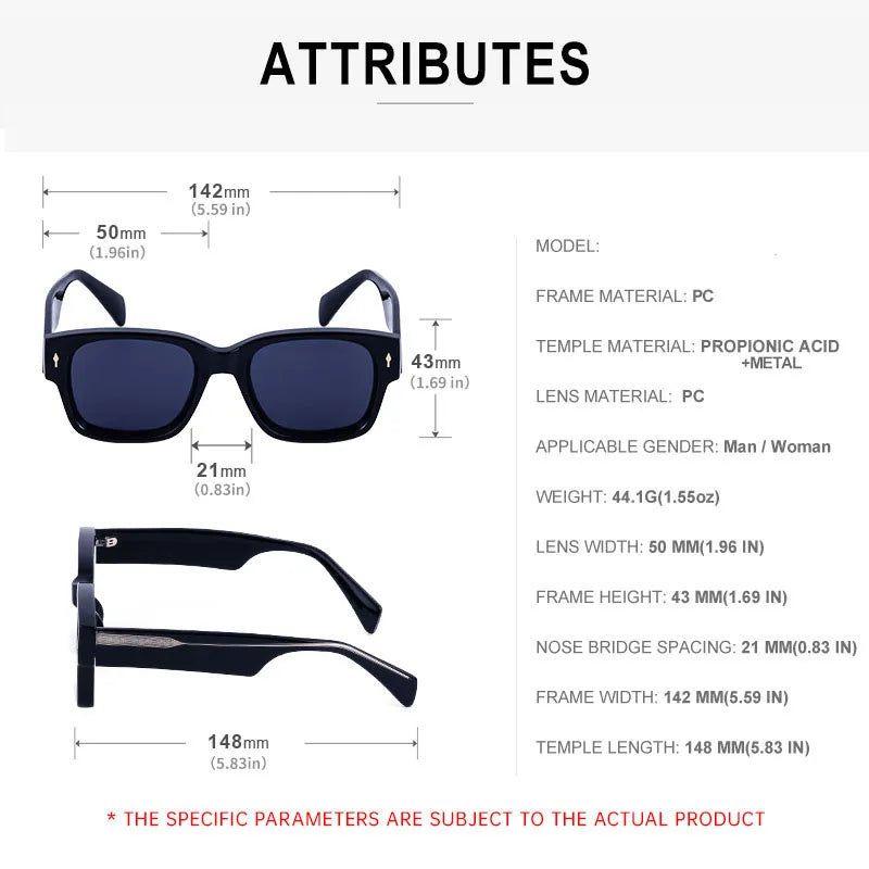 Retro Thick Frame Square Sunglasses with UV400 Protection - Lucid Fantasy 