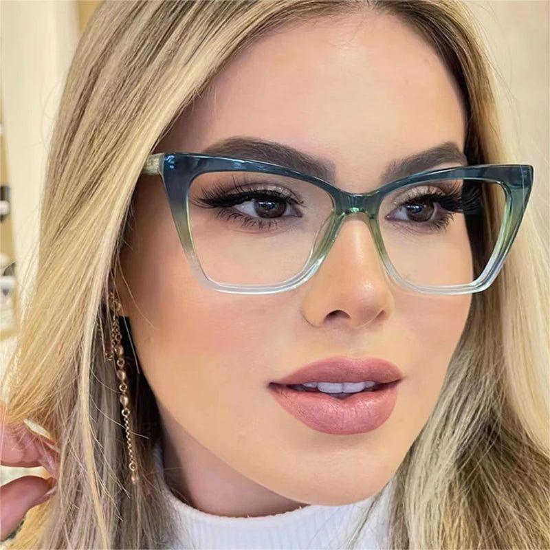 Retro TR90 Cat Eye Glasses with Anti-Blue Light Technology and Spring Hinges - Lucid Fantasy 