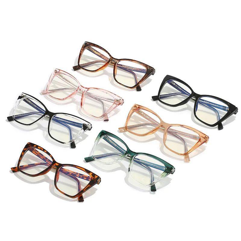 Retro TR90 Cat Eye Glasses with Anti-Blue Light Technology and Spring Hinges - Lucid Fantasy 