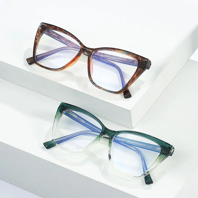 Retro TR90 Cat Eye Glasses with Anti-Blue Light Technology and Spring Hinges - Lucid Fantasy 