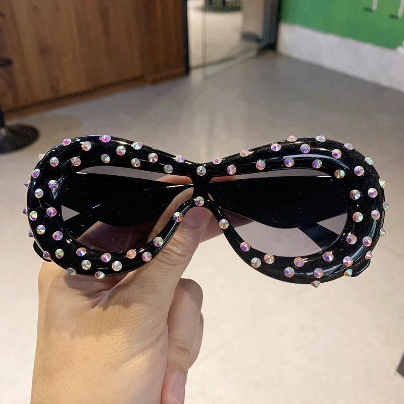 Rhinestone-Studded Luxury UV400 Oversized Sunglasses for Trendsetters - Lucid Fantasy 