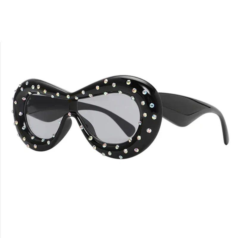 Rhinestone-Studded Luxury UV400 Oversized Sunglasses for Trendsetters - Lucid Fantasy 