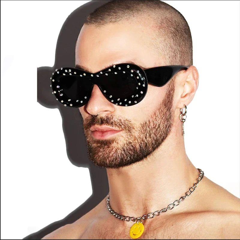 Rhinestone-Studded Luxury UV400 Oversized Sunglasses for Trendsetters - Lucid Fantasy 