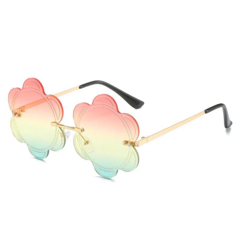 Rimless Floral Gradient Sunglasses with UV400 Protection - Trendy Fashion Frames - Lucid Fantasy 