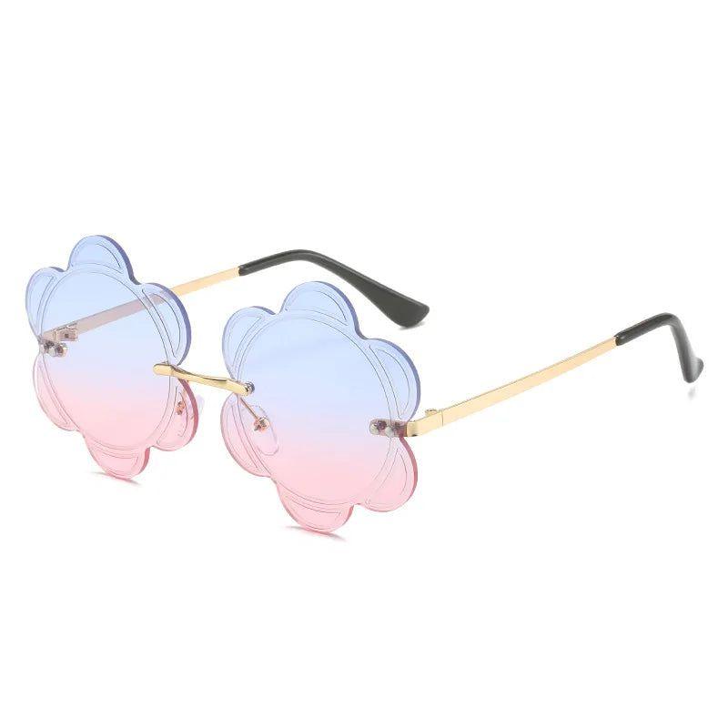 Rimless Floral Gradient Sunglasses with UV400 Protection - Trendy Fashion Frames - Lucid Fantasy 