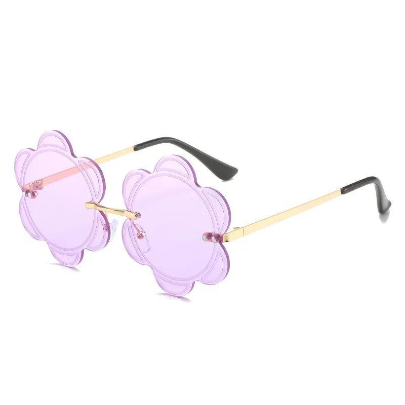 Rimless Floral Gradient Sunglasses with UV400 Protection - Trendy Fashion Frames - Lucid Fantasy 