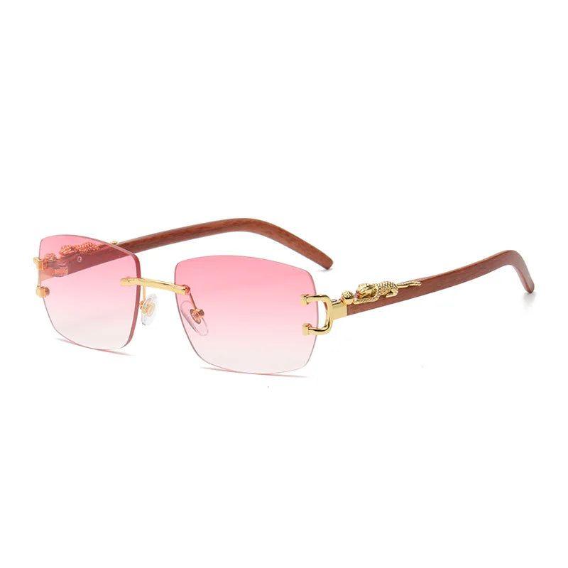 Rimless Retro Square Lens Sunglasses - Stylish Sun Shades Fashion Frames - Lucid Fantasy 