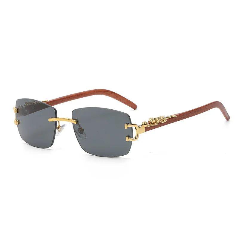 Rimless Retro Square Lens Sunglasses - Stylish Sun Shades Fashion Frames - Lucid Fantasy 