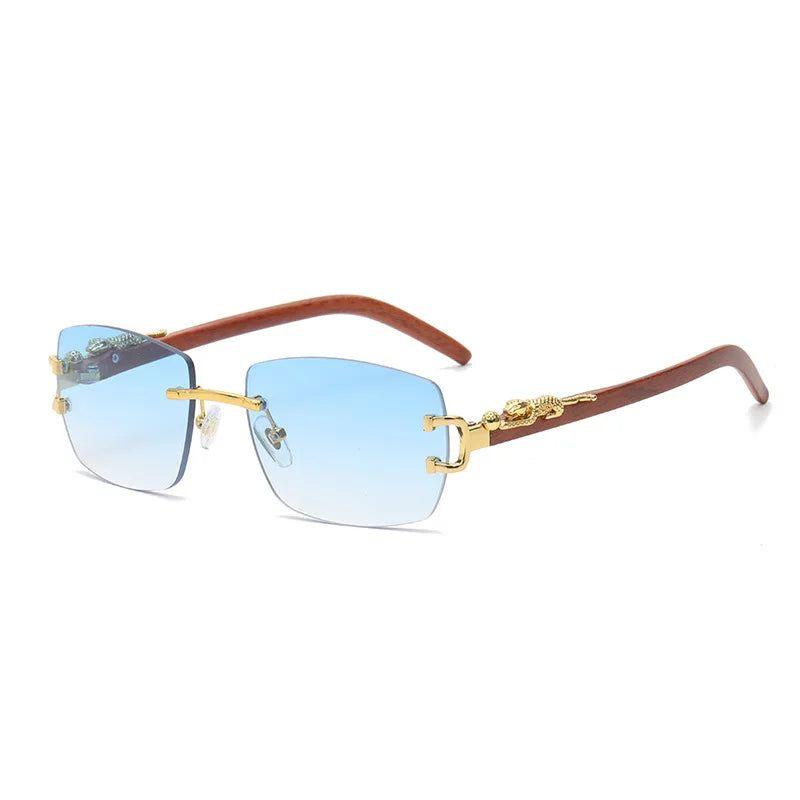 Rimless Retro Square Lens Sunglasses - Stylish Sun Shades Fashion Frames - Lucid Fantasy 