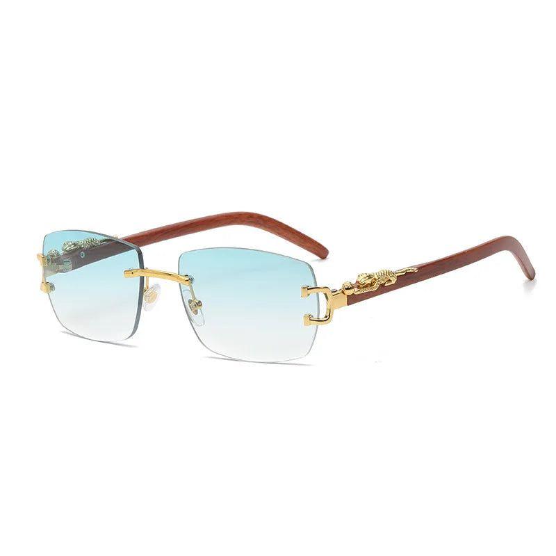 Rimless Retro Square Lens Sunglasses - Stylish Sun Shades Fashion Frames - Lucid Fantasy 