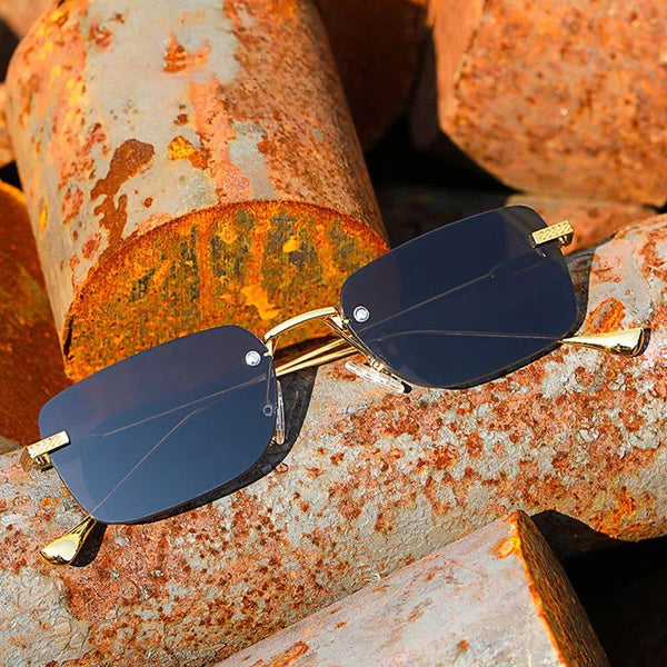 Rimless Sunglasses Original Design Stylish Small Rectangle Fashion Shades UV400-Lucid Fantasy