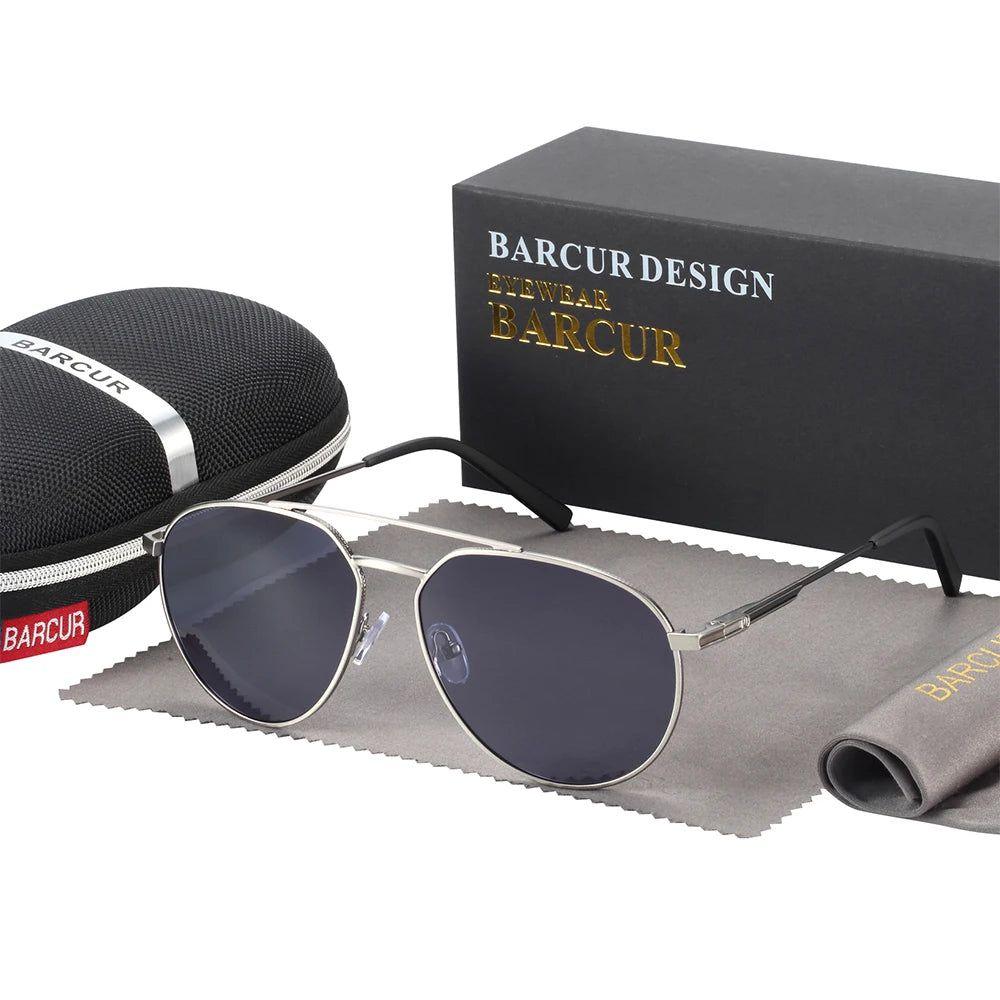 Sophisticated Aviator Polarized Sunglasses for Men with UV400 Protection by Barcur - Lucid Fantasy 