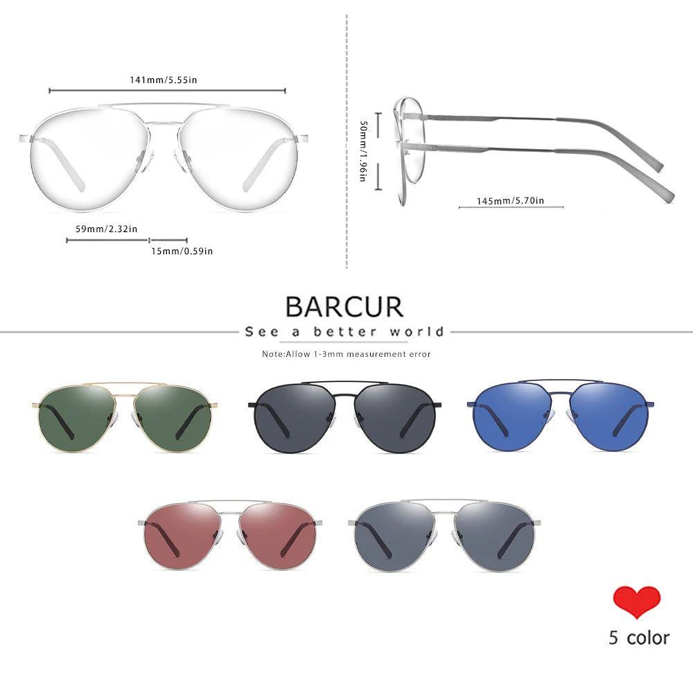 Sophisticated Aviator Polarized Sunglasses for Men with UV400 Protection by Barcur - Lucid Fantasy 