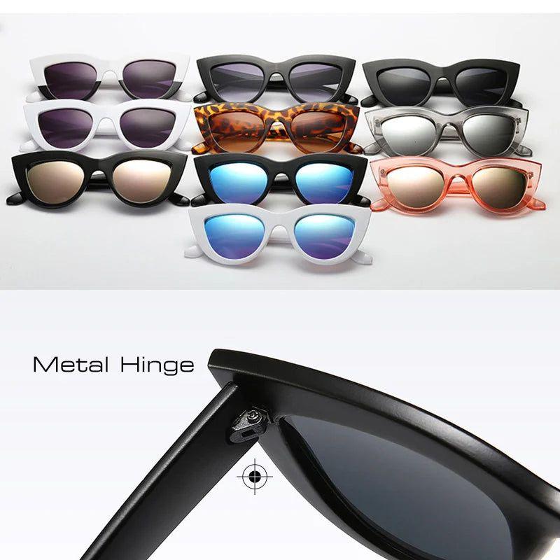 Sophisticated Cat Eye Sunglasses with UV400 Protection and Sturdy Metal Hinges - Lucid Fantasy 