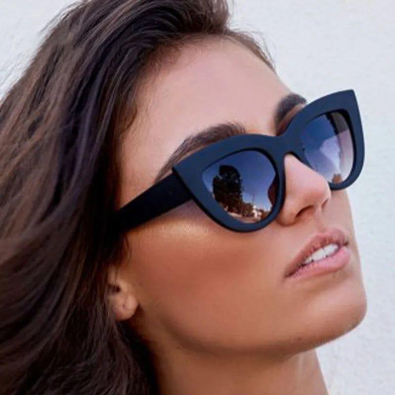 Sophisticated Cat Eye Sunglasses with UV400 Protection and Sturdy Metal Hinges - Lucid Fantasy 