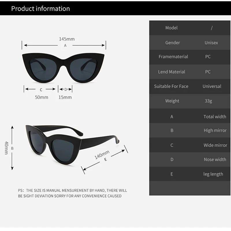 Sophisticated Cat Eye Sunglasses with UV400 Protection and Sturdy Metal Hinges - Lucid Fantasy 