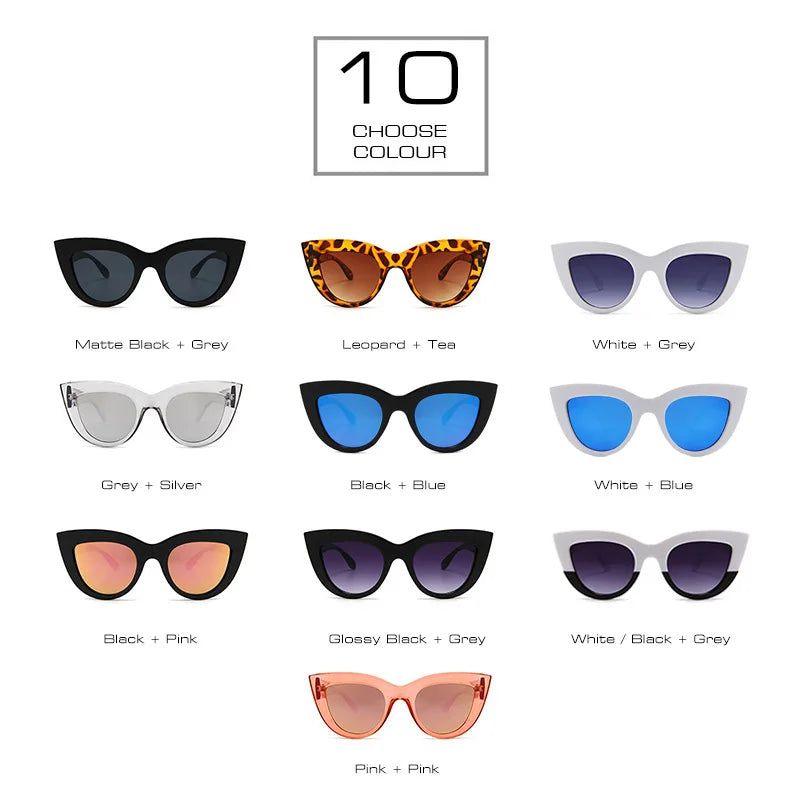 Sophisticated Cat Eye Sunglasses with UV400 Protection and Sturdy Metal Hinges - Lucid Fantasy 