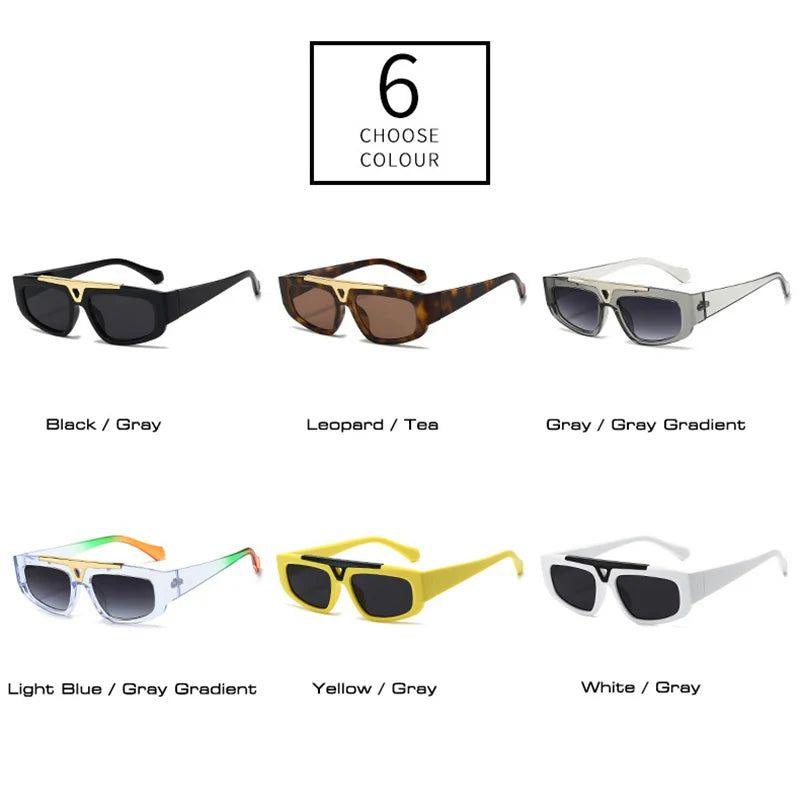 Sophisticated Hollow Frame Flat Top Sunglasses with UV400 Protection - Trendy Fashion Shades - Lucid Fantasy 