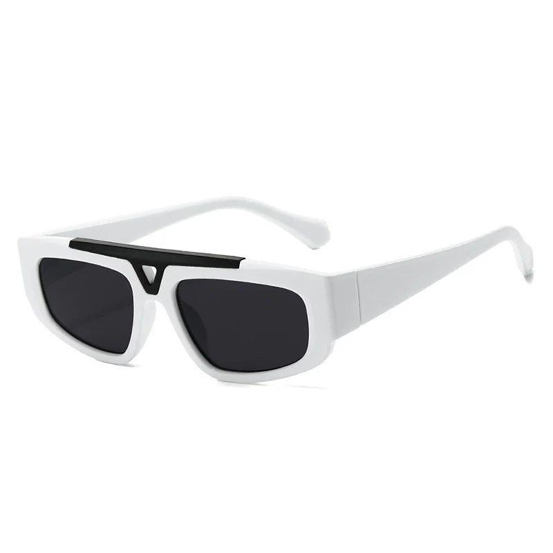 Sophisticated Hollow Frame Flat Top Sunglasses with UV400 Protection - Trendy Fashion Shades - Lucid Fantasy 