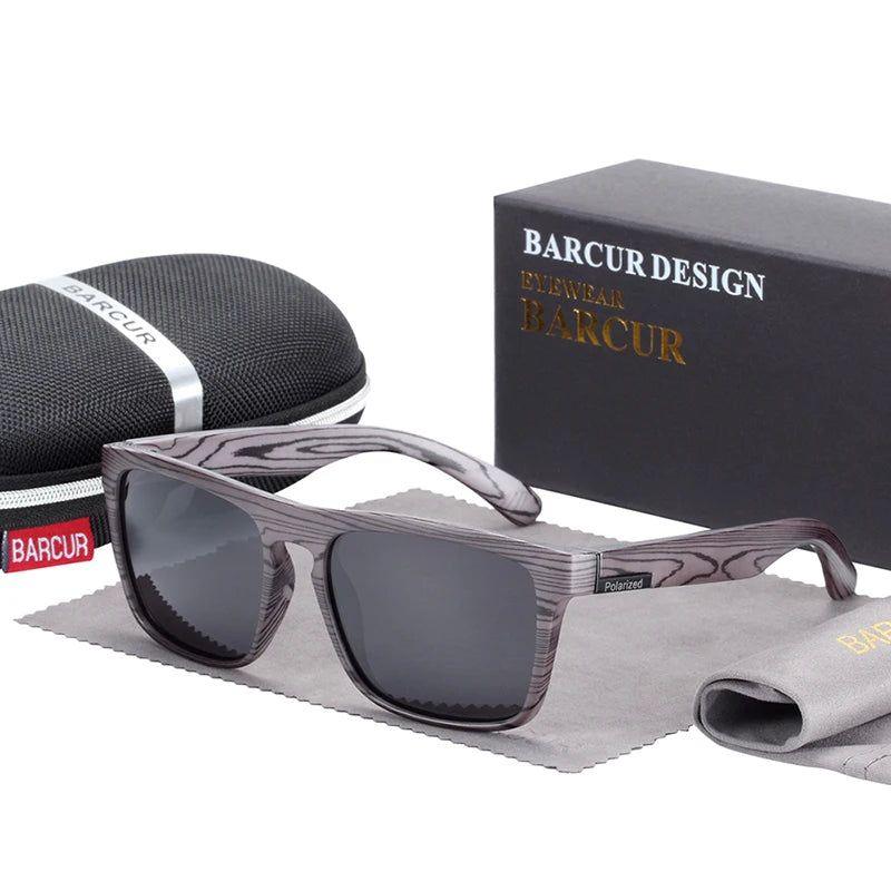 Sophisticated Inspired Polarized Men's Sunglasses with Faux Wood Frames and UV400 Protection - Lucid Fantasy 