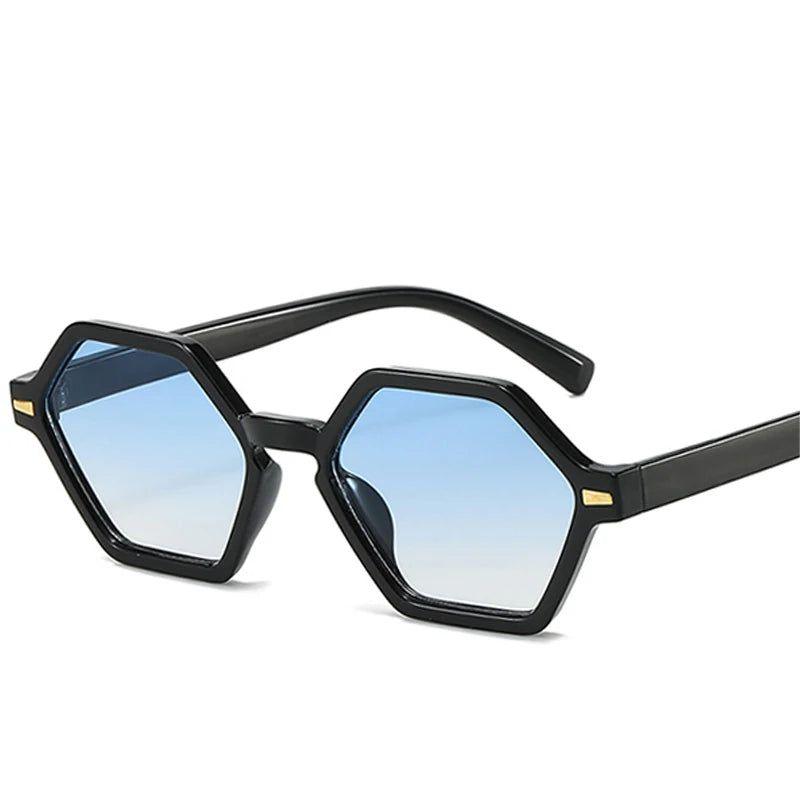 Sophisticated Polygonal Gradient Sunglasses with UV400 Protection and Rivet Accents - Lucid Fantasy 