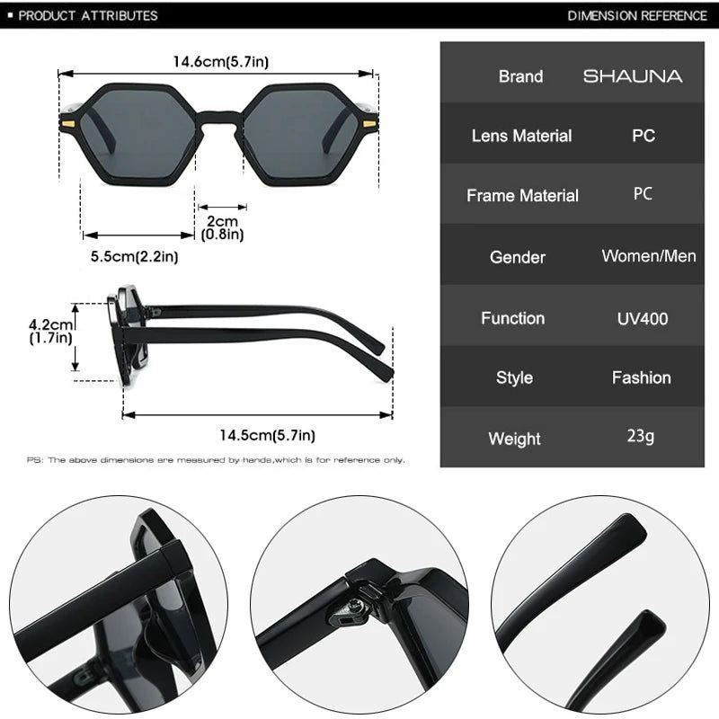 Sophisticated Polygonal Gradient Sunglasses with UV400 Protection and Rivet Accents - Lucid Fantasy 