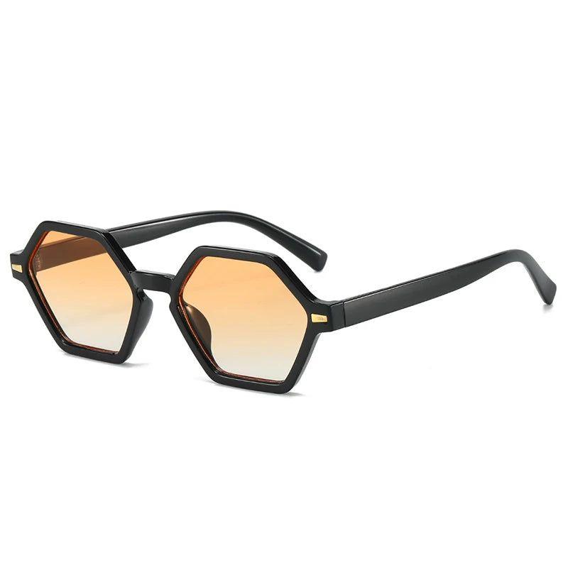 Sophisticated Polygonal Gradient Sunglasses with UV400 Protection and Rivet Accents - Lucid Fantasy 