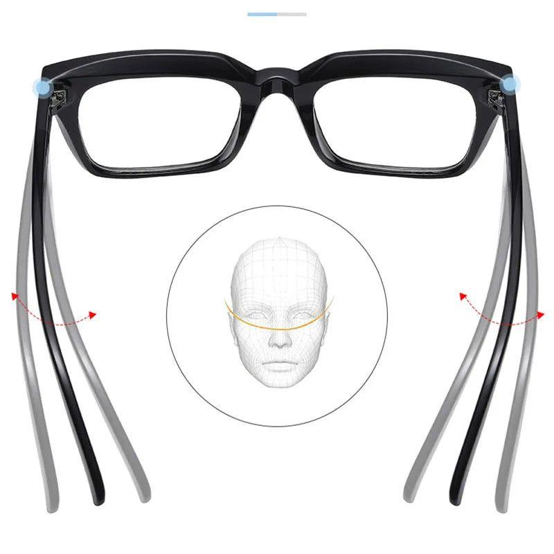 Sophisticated Riveted Square Blue Light Blocking Glasses for Eye Relief - Lucid Fantasy 