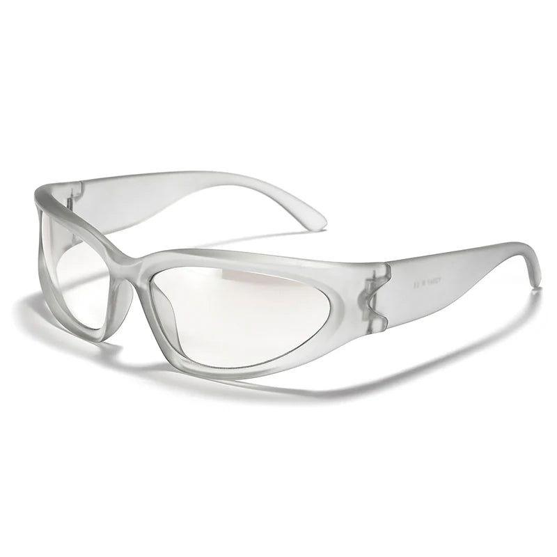 Sporty UV400 Oval Lens Sunglasses with Chic Goggle Style - Lucid Fantasy 