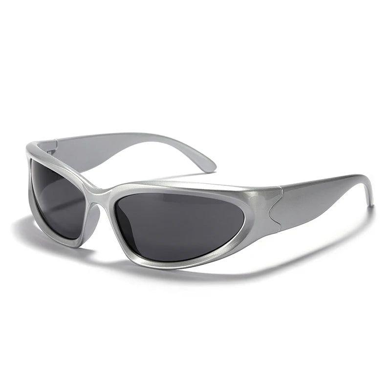 Sporty UV400 Oval Lens Sunglasses with Chic Goggle Style - Lucid Fantasy 