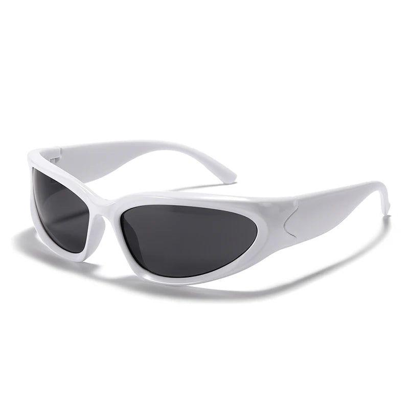 Sporty UV400 Oval Lens Sunglasses with Chic Goggle Style - Lucid Fantasy 