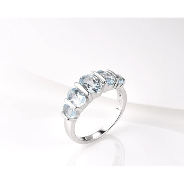 Sterling Silver Ring 925 Jewelry Aquamarine Gemstone 1.9ct Fine Jewelry-Lucid Fantasy