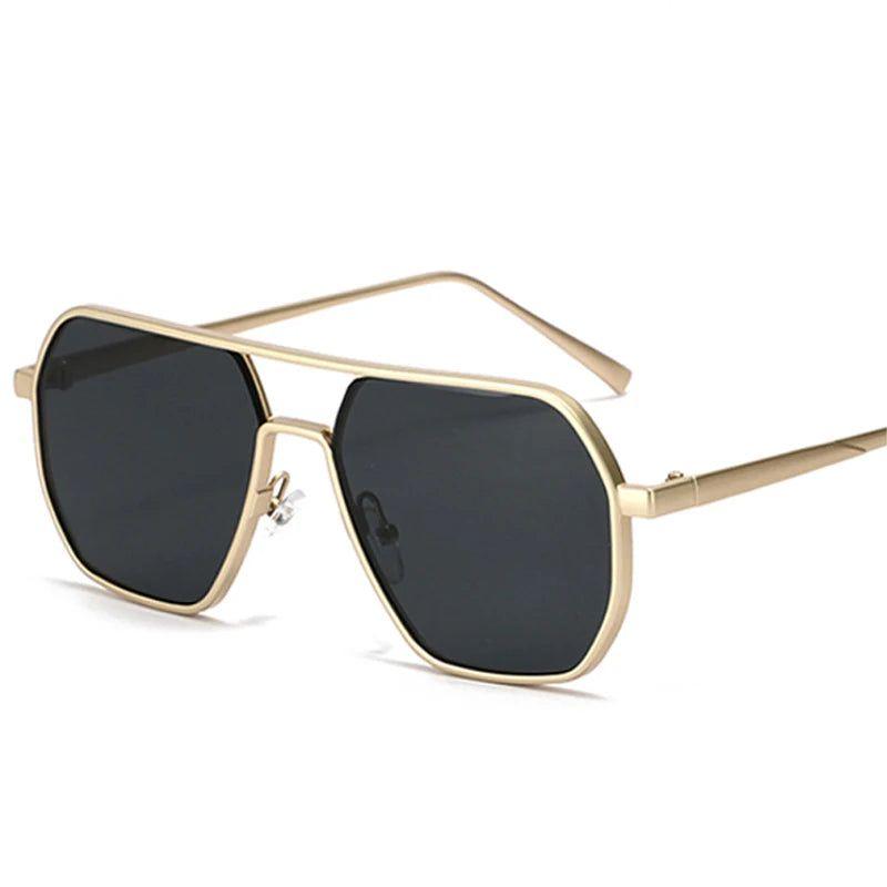 Stylish Alloy Double Bridge Polygonal Square Sunglasses with UV400 Protection - Lucid Fantasy 