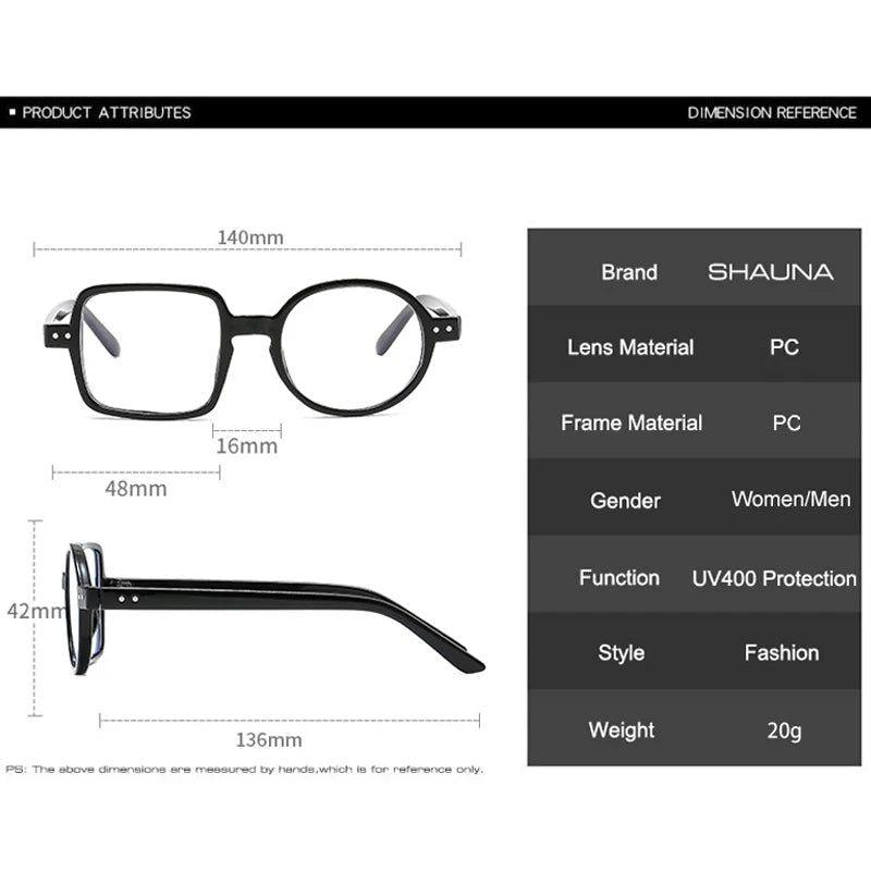 Stylish Asymmetric Frame Retro Square Round Glasses with Clear Lenses and Spring Hinge - Lucid Fantasy 