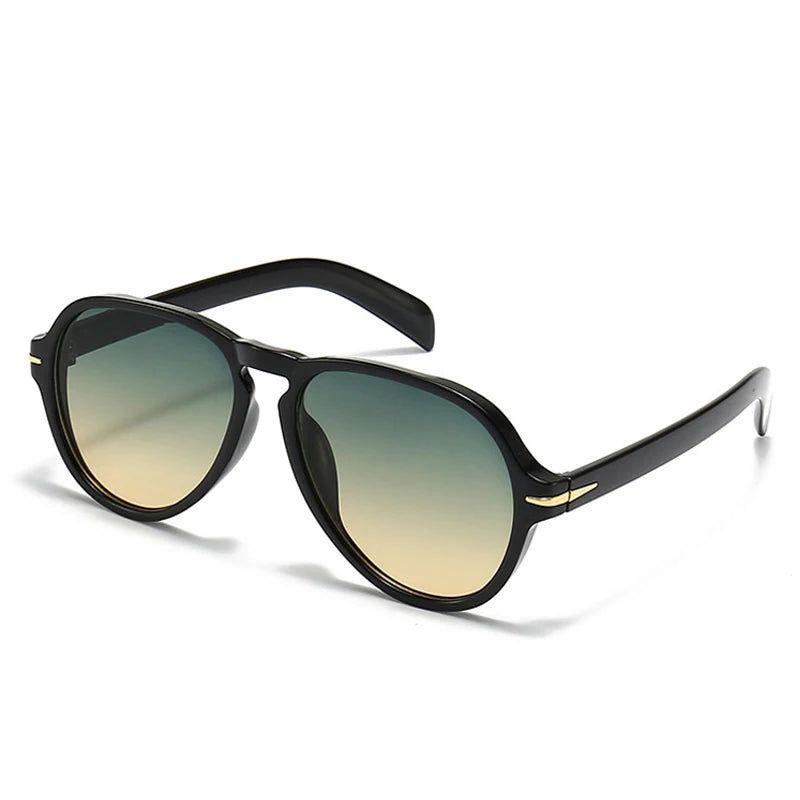 Stylish Aviator Sunglasses with Rivet Accents and Gradient Lenses - UV400 Protective Fashion Shades - Lucid Fantasy 