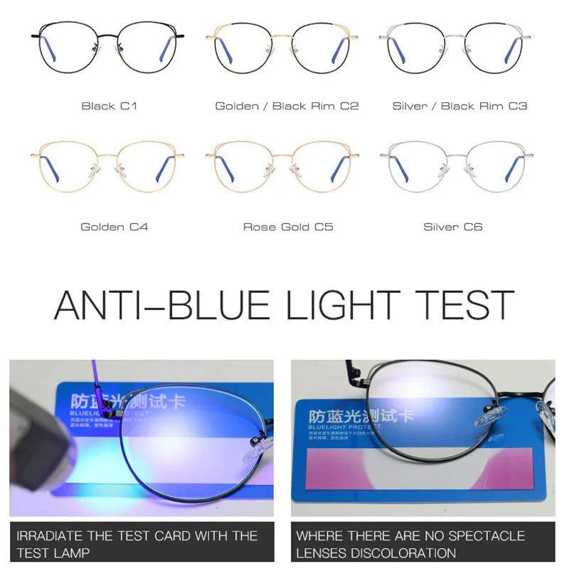 Stylish Cat Ear Metal Frames with Anti-Blue Light Protection - Lucid Fantasy 