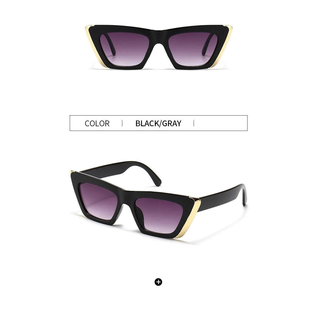 Stylish Cat Eye Metal Decor Sunglasses for Trendy Streetwear Fashion - Lucid Fantasy 