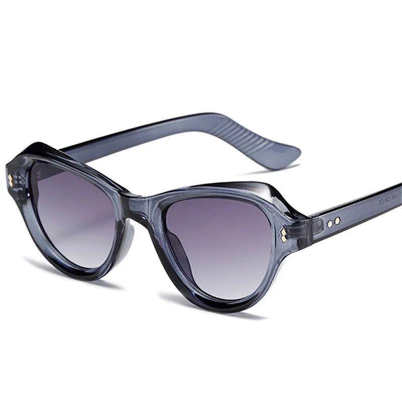 Stylish Cat Eye Rivet Sunglasses with UV400 Protection - Chic Fashion Shades - Lucid Fantasy 