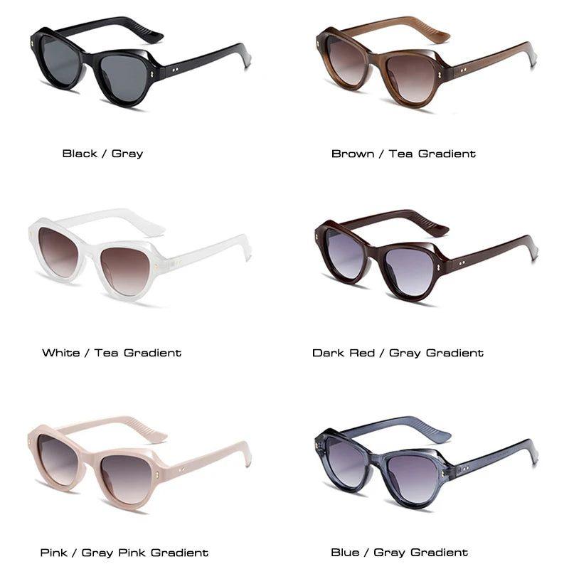 Stylish Cat Eye Rivet Sunglasses with UV400 Protection - Chic Fashion Shades - Lucid Fantasy 