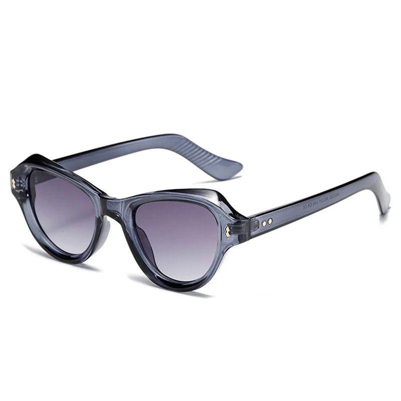 Stylish Cat Eye Rivet Sunglasses with UV400 Protection - Chic Fashion Shades - Lucid Fantasy 