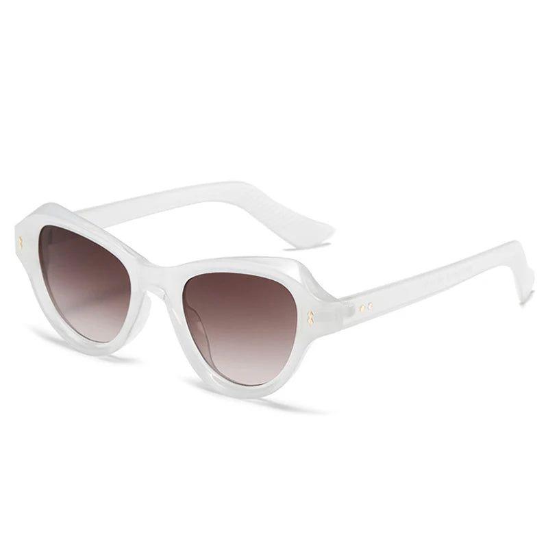 Stylish Cat Eye Rivet Sunglasses with UV400 Protection - Chic Fashion Shades - Lucid Fantasy 