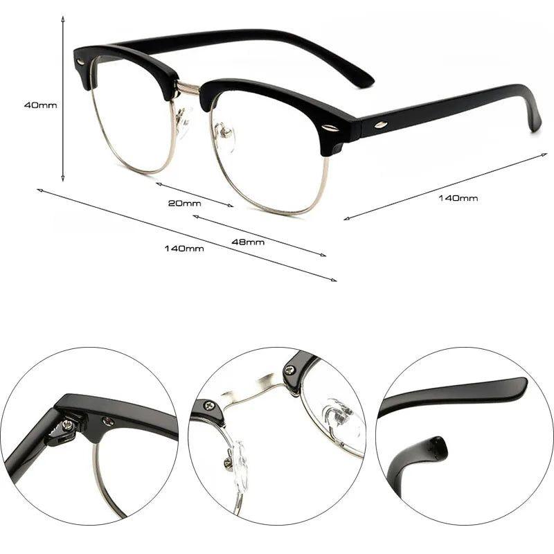 Stylish Chic Black Frame Anti-Blue Light Eyeglasses with Optical Lenses - Lucid Fantasy 