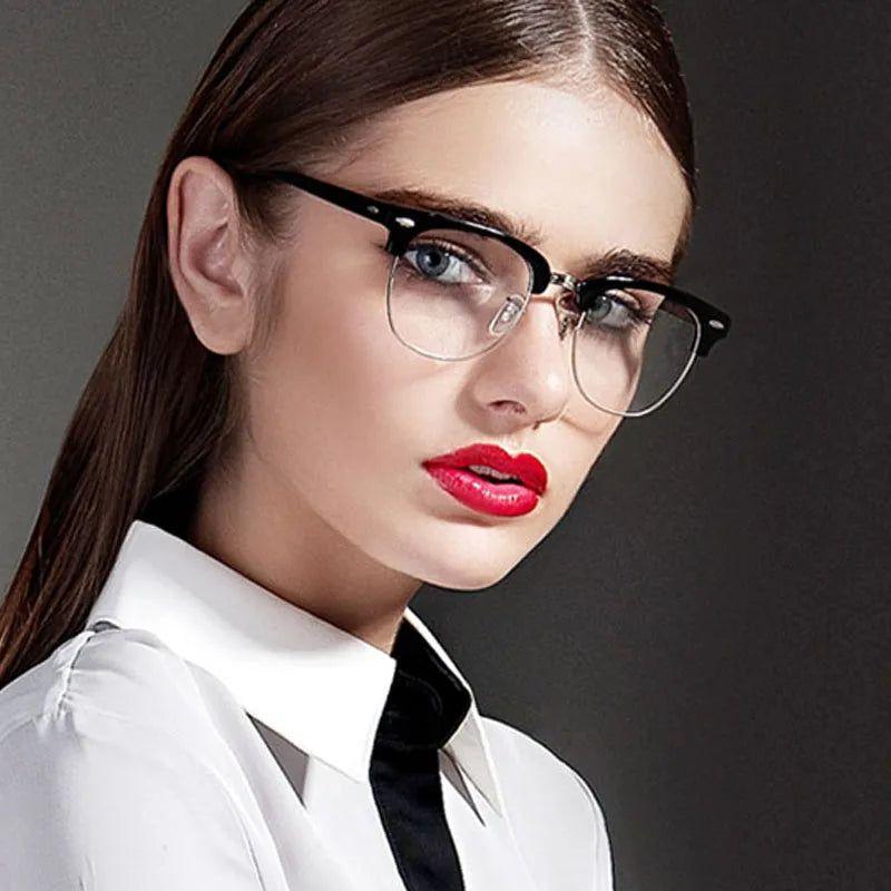 Stylish Chic Black Frame Anti-Blue Light Eyeglasses with Optical Lenses - Lucid Fantasy 