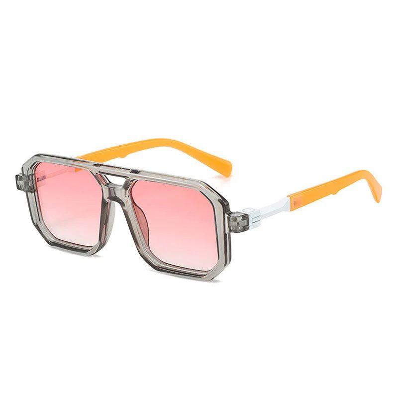 Stylish Double Bridge Gradient Sunglasses with UV400 Protection - Stylish Polygon Shades - Lucid Fantasy 