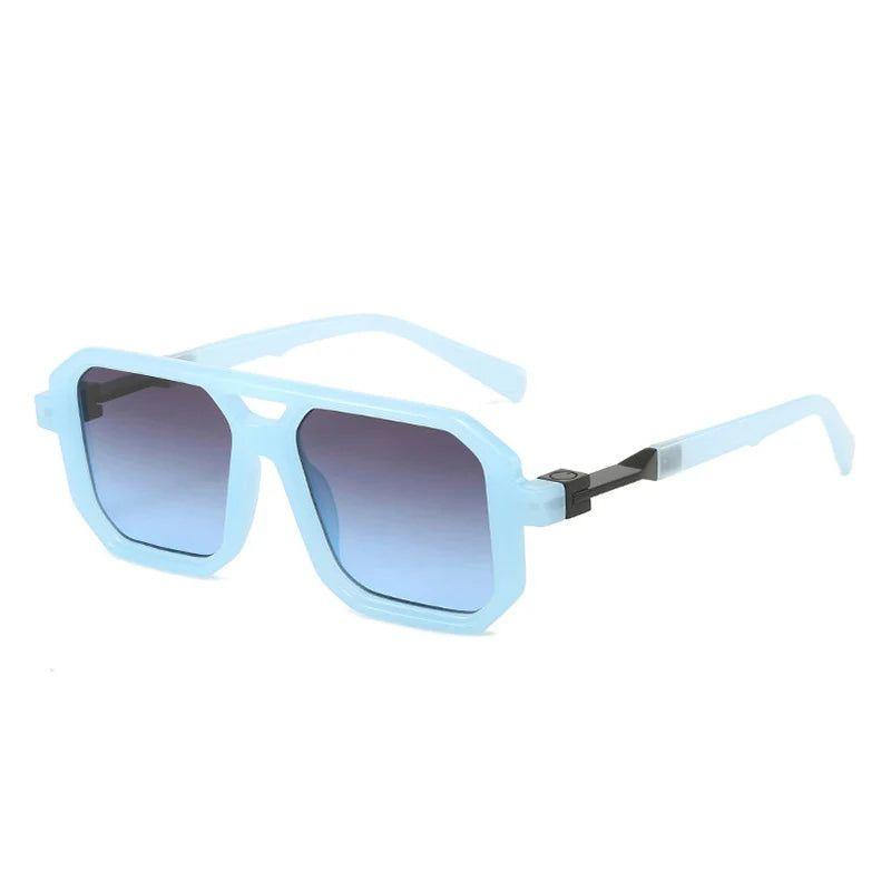 Stylish Double Bridge Gradient Sunglasses with UV400 Protection - Stylish Polygon Shades - Lucid Fantasy 