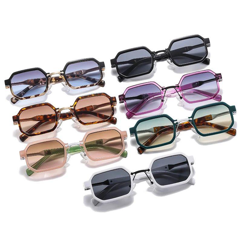 Stylish Double Color Punk Square Sunglasses with UV400 Protection - Lucid Fantasy 