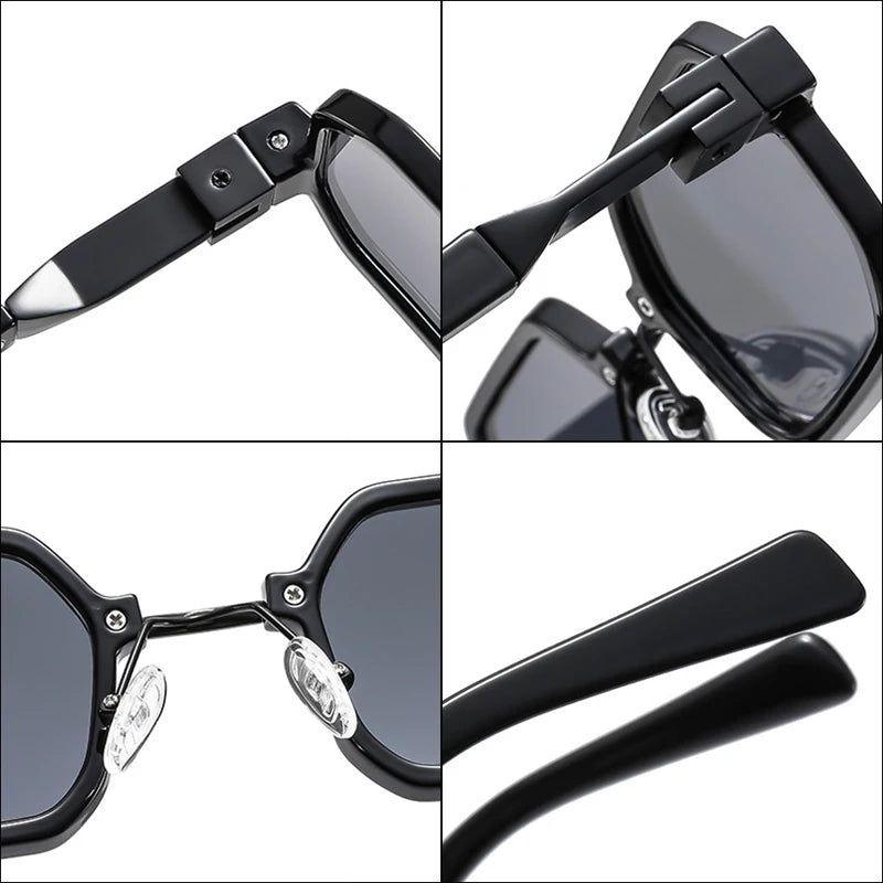 Stylish Double Color Punk Square Sunglasses with UV400 Protection - Lucid Fantasy 